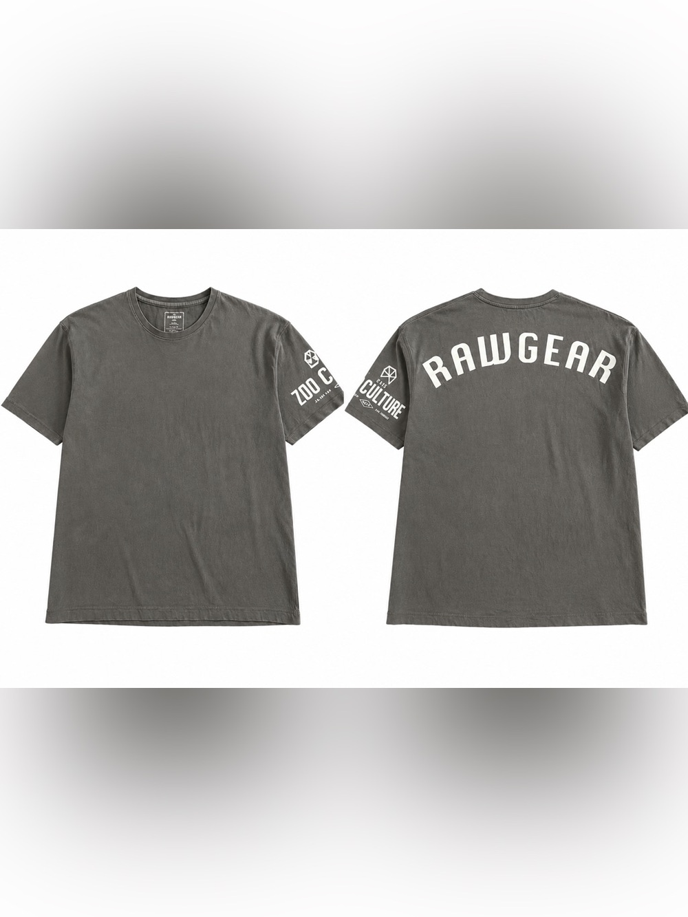 RAWGEAR Zoo Culture Men’s Large Oversized Graphic Gym T Shirt Gray